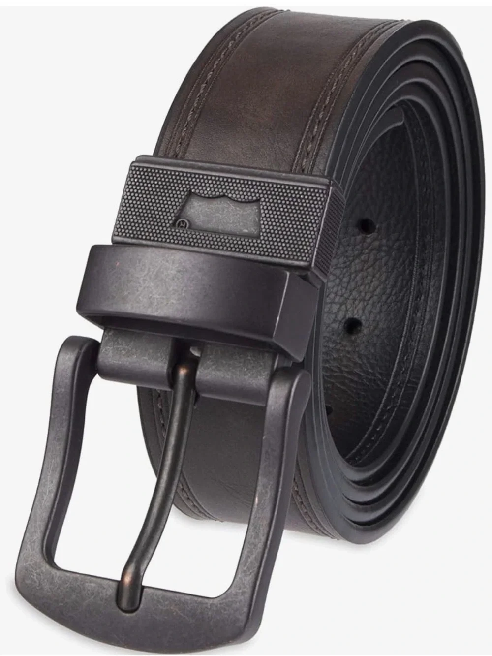 Levi’s Reversible Brown Black Faux Leather Belt XL Matte Buckle NWT